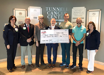 Lisa Henderson, Tunnell Cancer Center; Tom Protack, Vice President of Development, Beebe Medical Foundation; Diane Barlow, Beebe Medical Foundation; Barry Hamp, Executive Director, Oncology Services; Adam Howard, The Body Shop; Bruce Clayton, The Body Sho