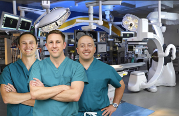 Beebe vascular surgeons in Hybrid Operating Room space.