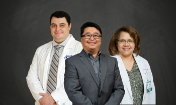 Shown are the physicians with Beebe Pulmonary Associates (left to right): Sevak Keshishyan, MD, Victor Banzon, MD, and Ercilia Arias, MD.