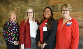 Shown (left to right) are Carole Suchanek, VIA President; Tara Holstein of Milford; Kerry Carr of Delmar; and Tracy Bell, Margaret H. Rollins School of Nursing Program Coordinator.