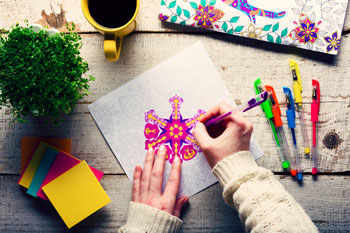Coloring can be a way to relax and ease stress.